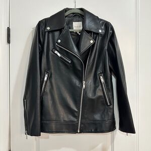 Avec Les Filles Faux Leather Jacket in Black